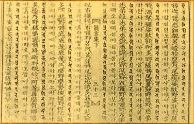 现存的大藏经,按文字的不同可分为汉文,藏文,巴利语三大体系